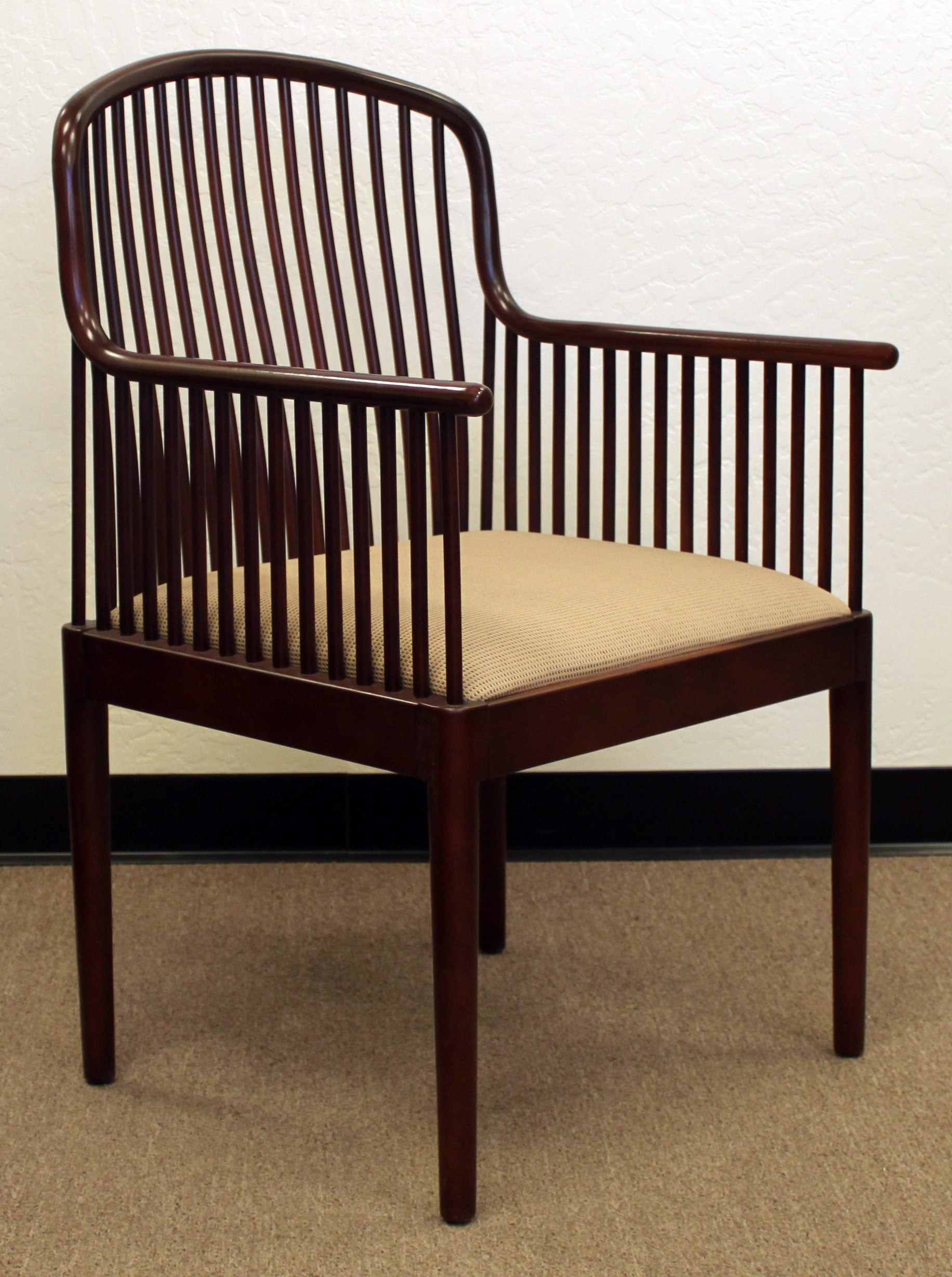 Knoll Exeter by Davis Allen Used Vintage Wood Side Chair, Stained Oak National Office