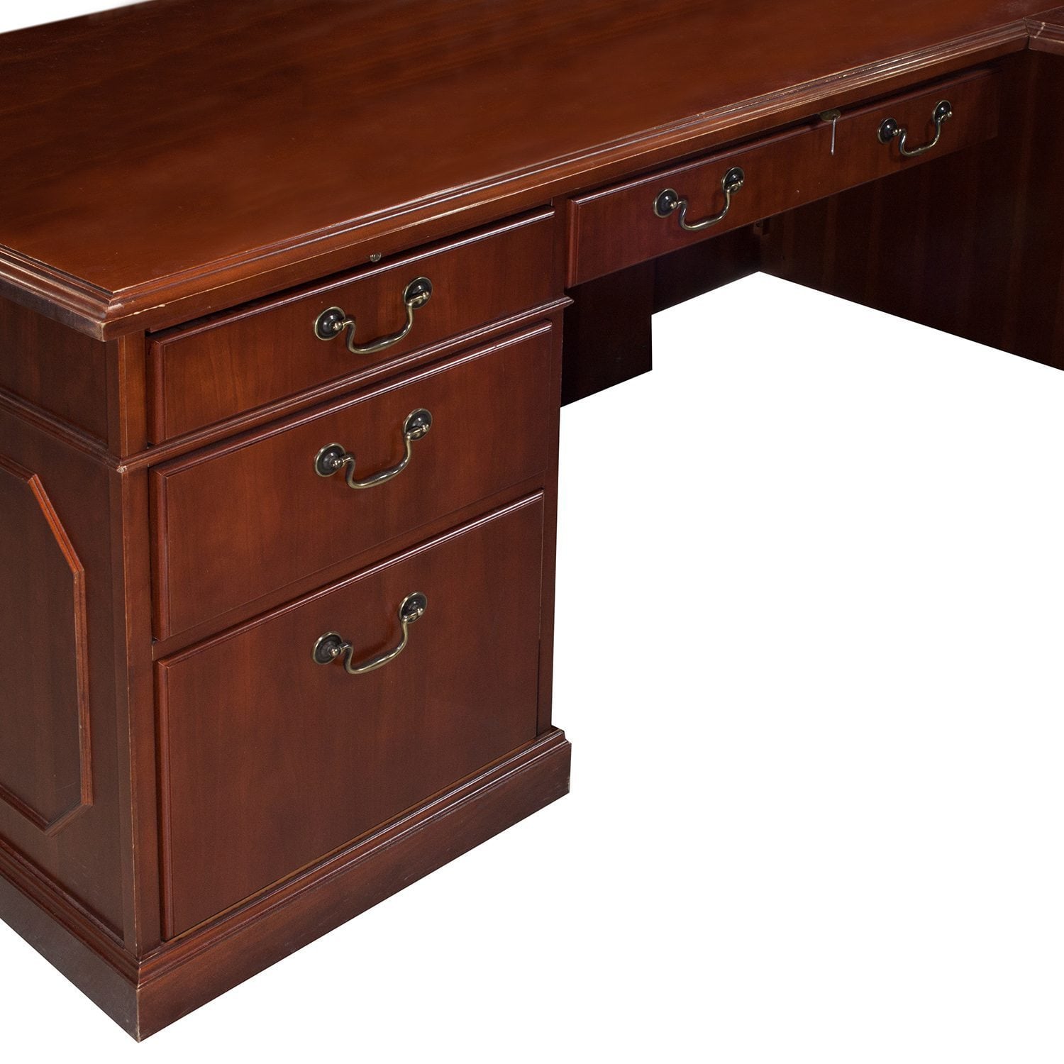 Kimball Senator Used U Shape Right Return Desk, Cherry National