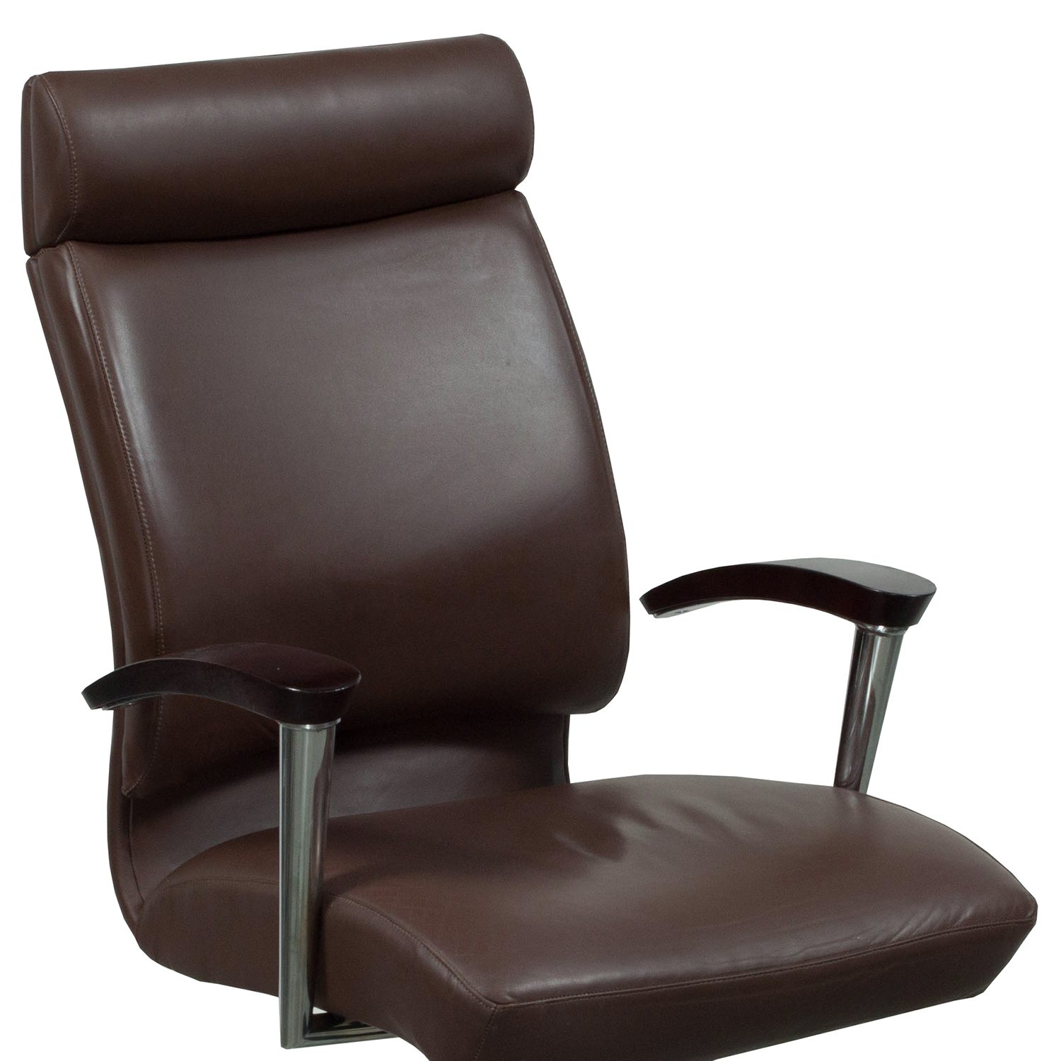 OFS CS2 Used High Back Leather Conference Chair, Dark Brown | National
