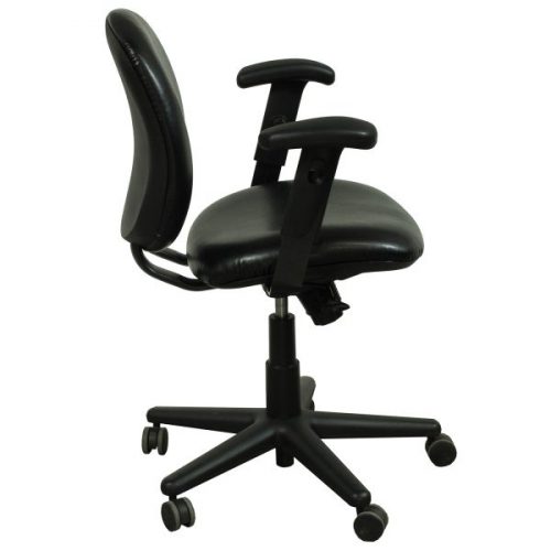 Allsteel Trooper Used Leather Task Chair, Black