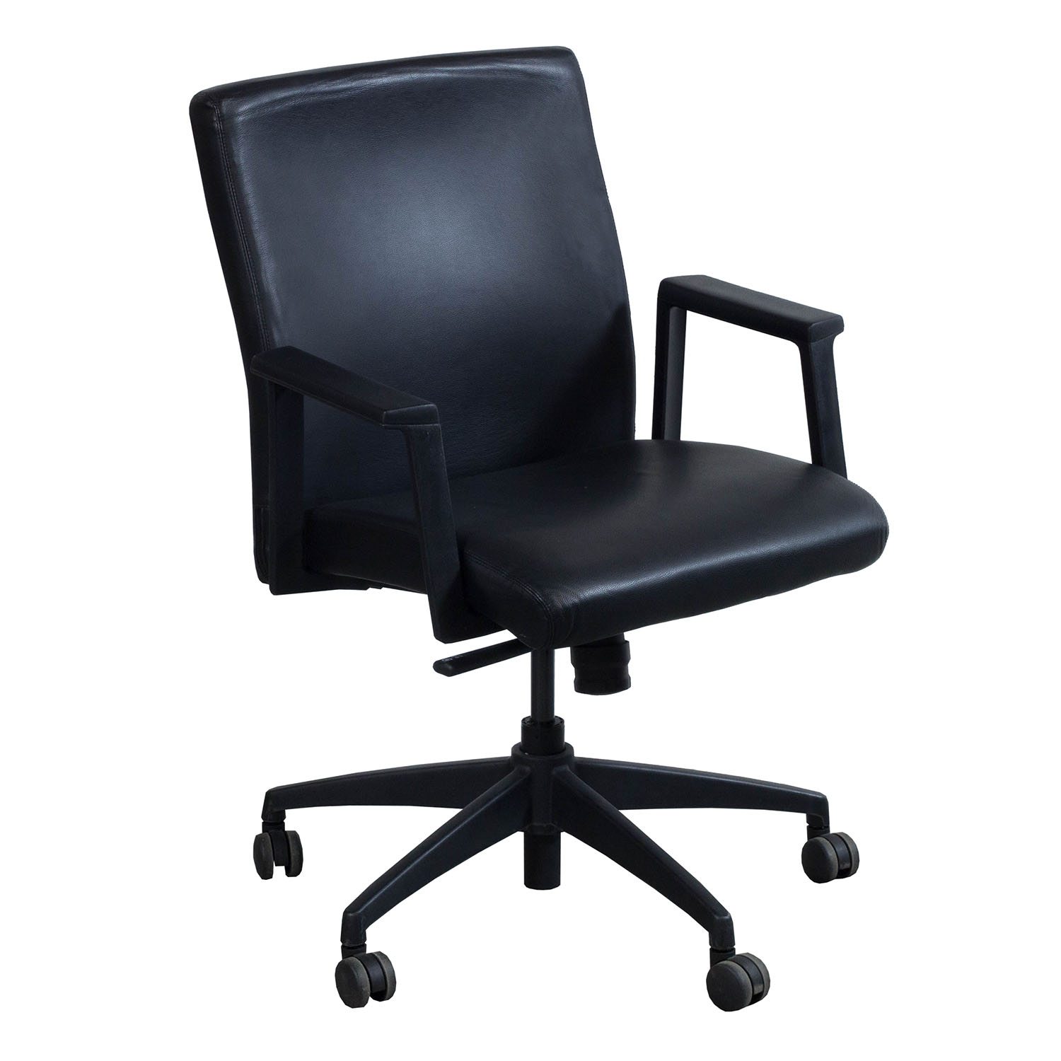 Steelcase Turnstone Burton Used Leather Conference Chair, Black