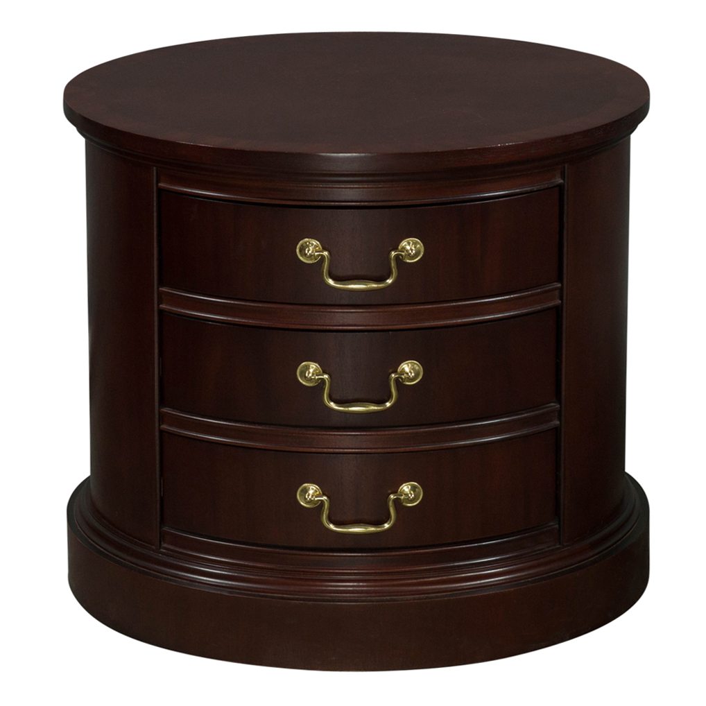 Bernhardt Used Veneer End Table w/ 3 Drawers, Mahogany National