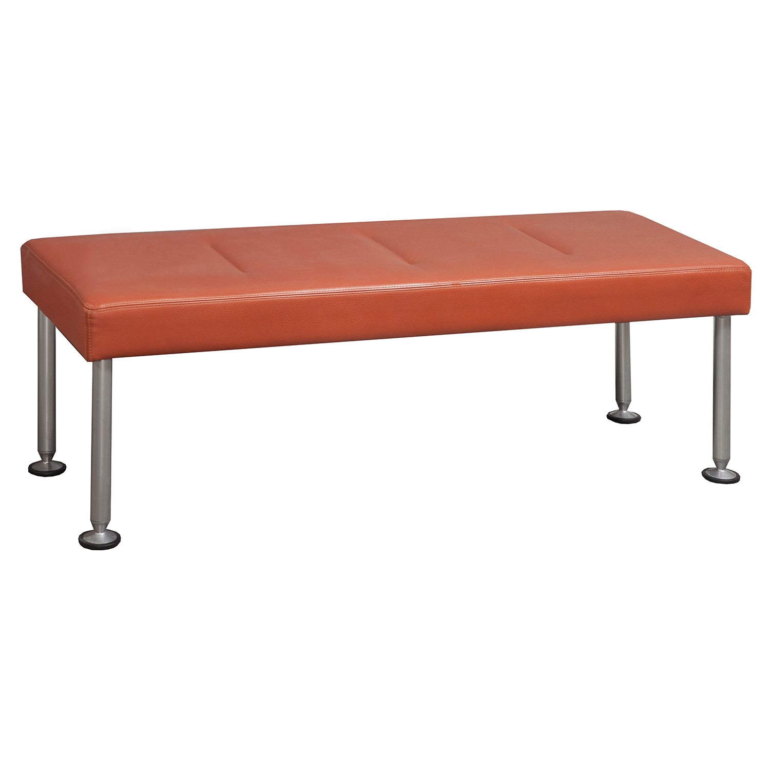 Steelcase Brayton Sidewalk Used Leather Bench, Dark Coral National