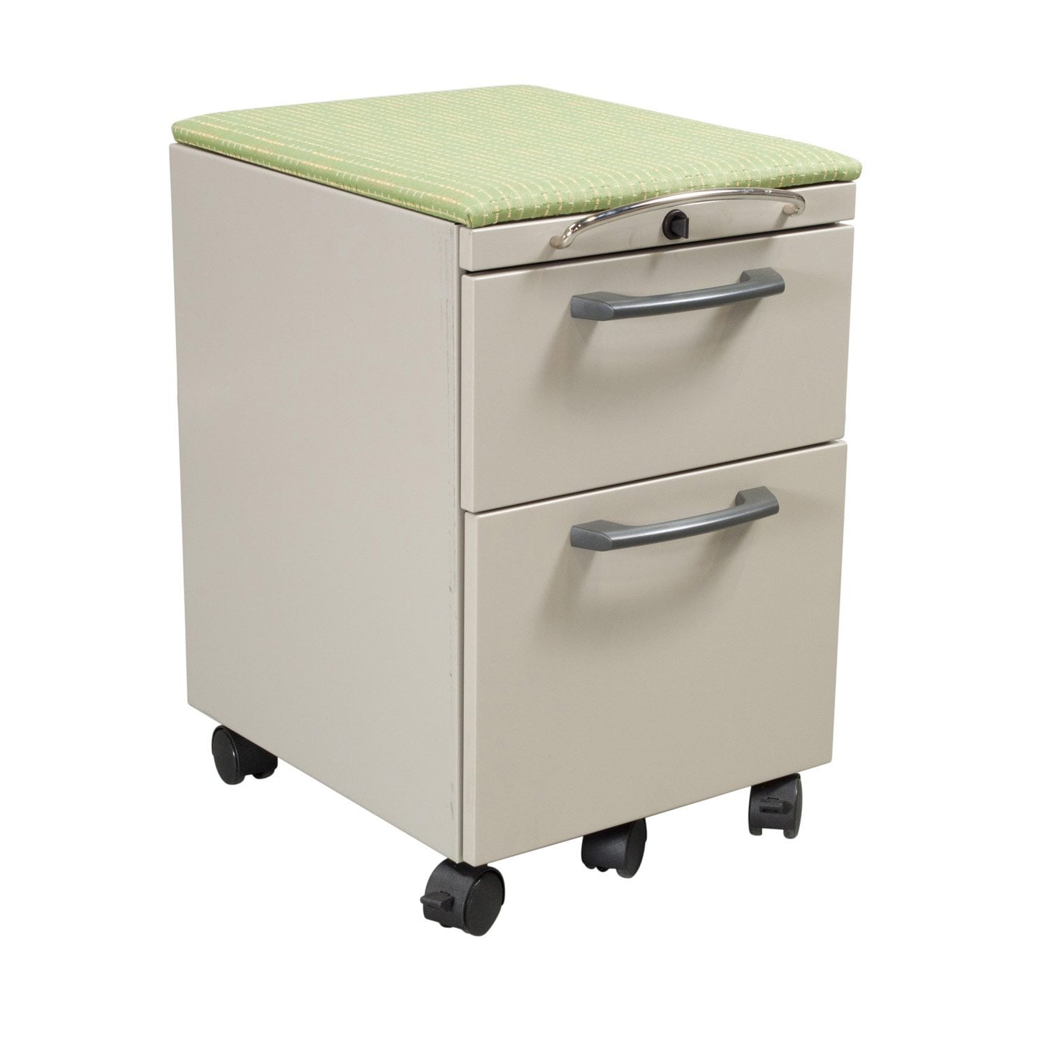 Knoll Series 2 Used Mobile Pedestal, Putty with Green Seat National