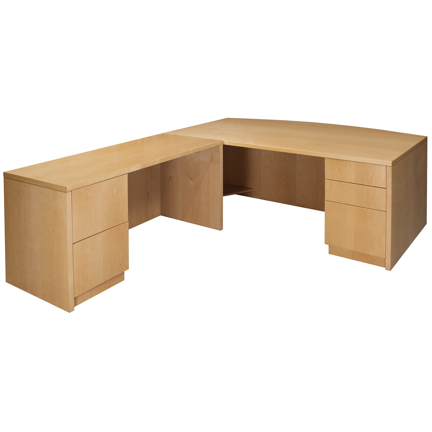 Wood Used 72 Inch Left Return L Shape Bow Front Desk ...