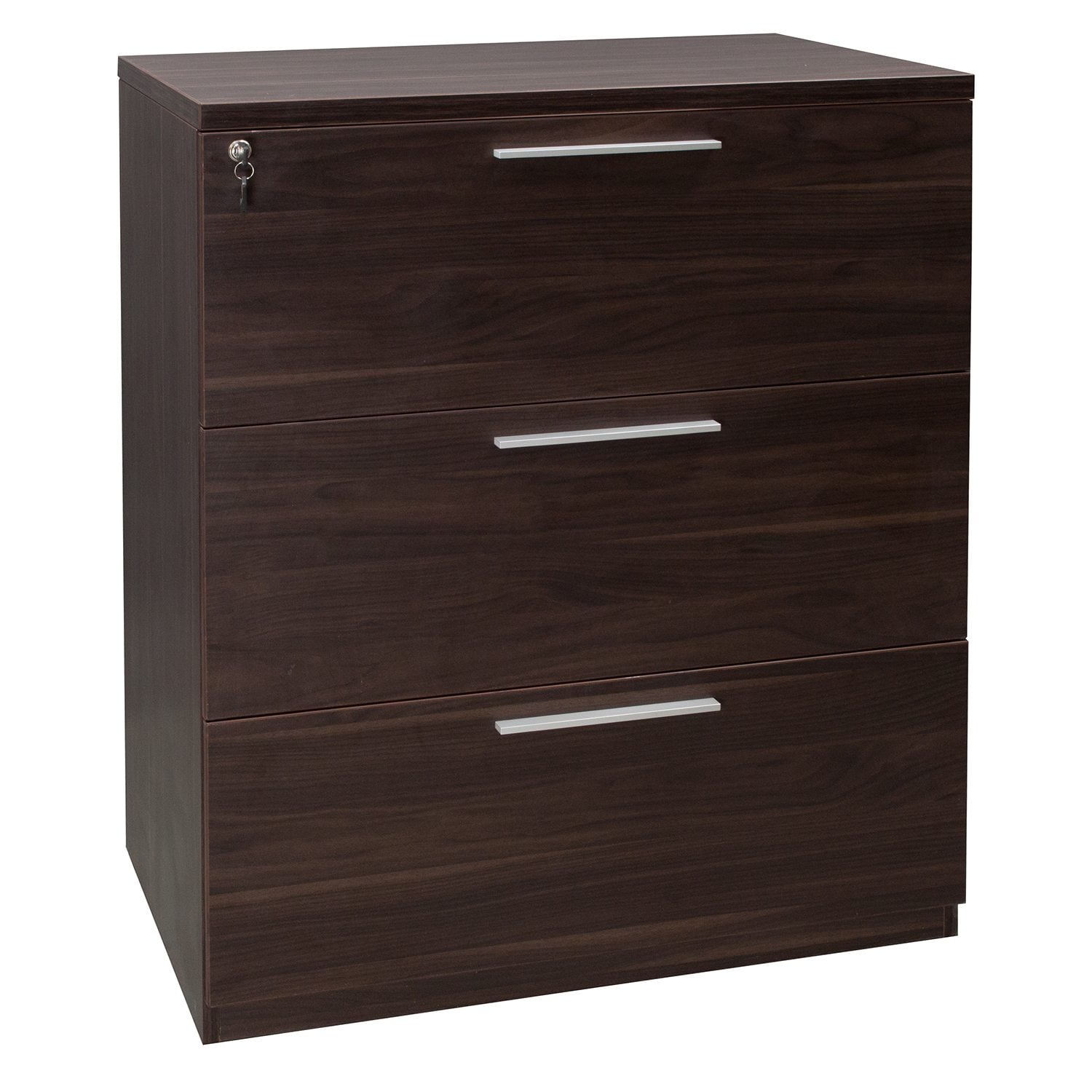 Denmark Series 3 Drawer Lateral File American Walnut National