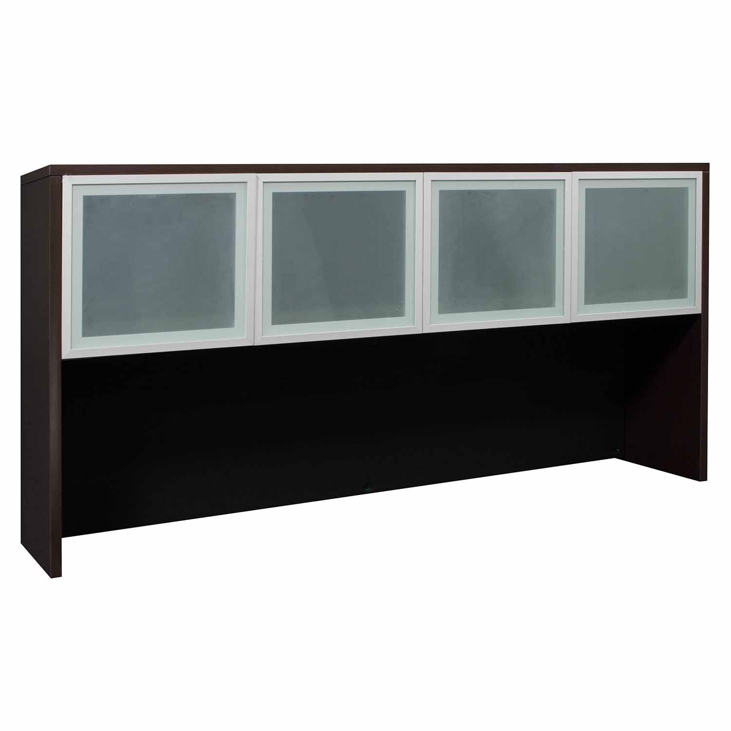 Everyday 72 In Laminate Hutch with Glass Doors, Espresso National