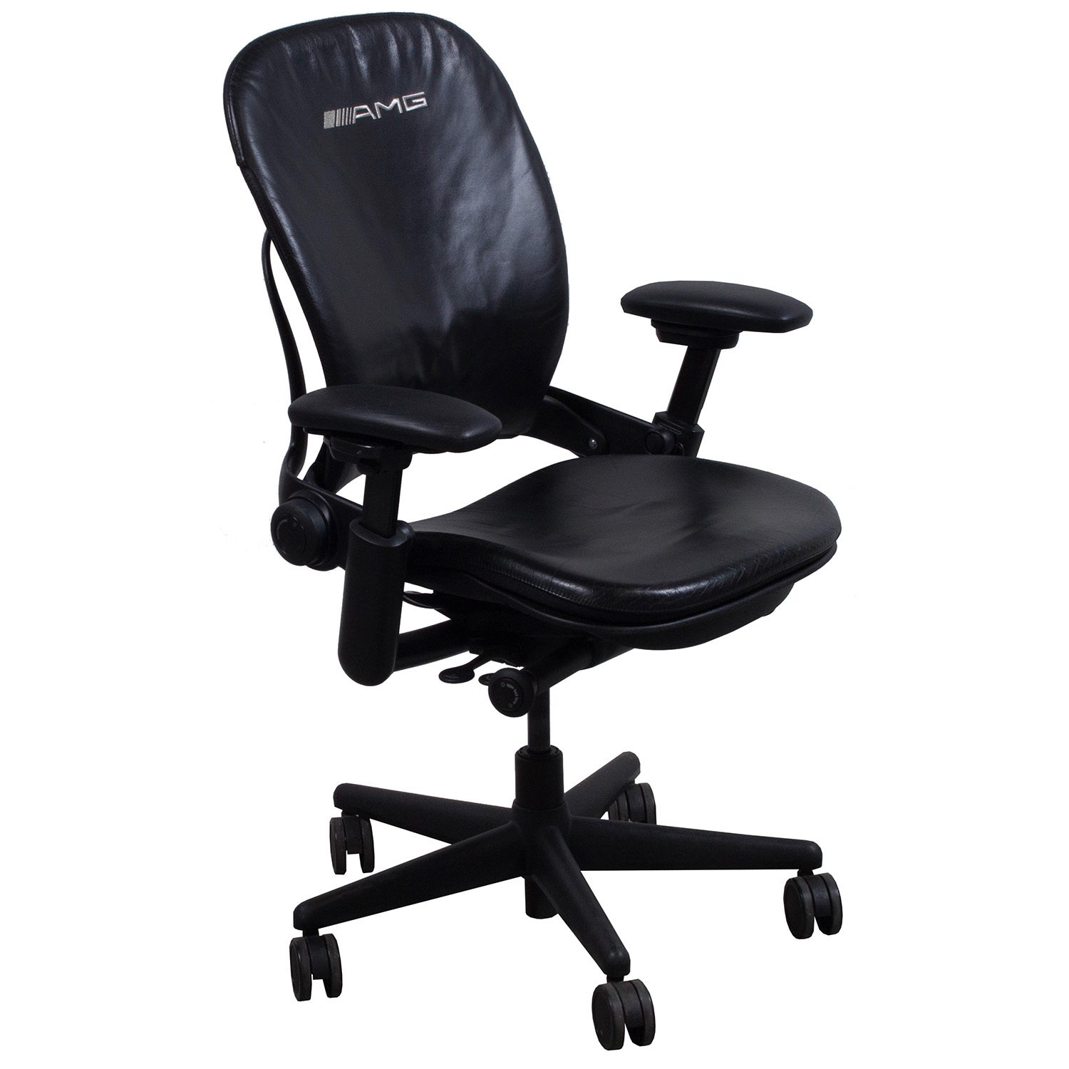 Steelcase Leap V2 Used Leather Task Chair, Black National Office