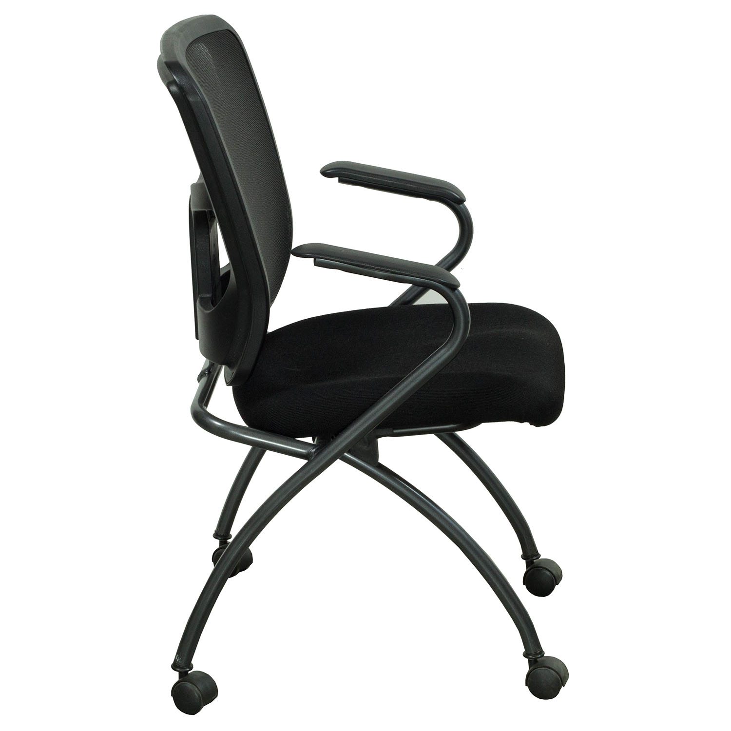 Premiera Used Mesh Back Nesting Chair, Black - National Office ...