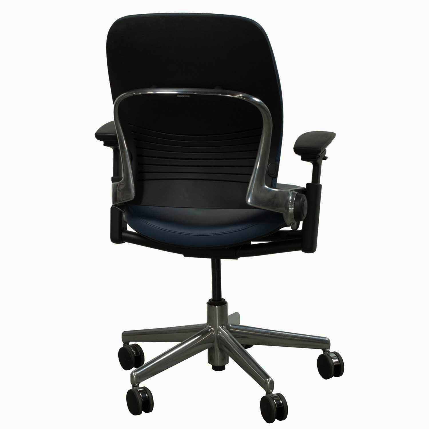 Steelcase Used Leap V2 Leather Task Chair, Navy - National ...