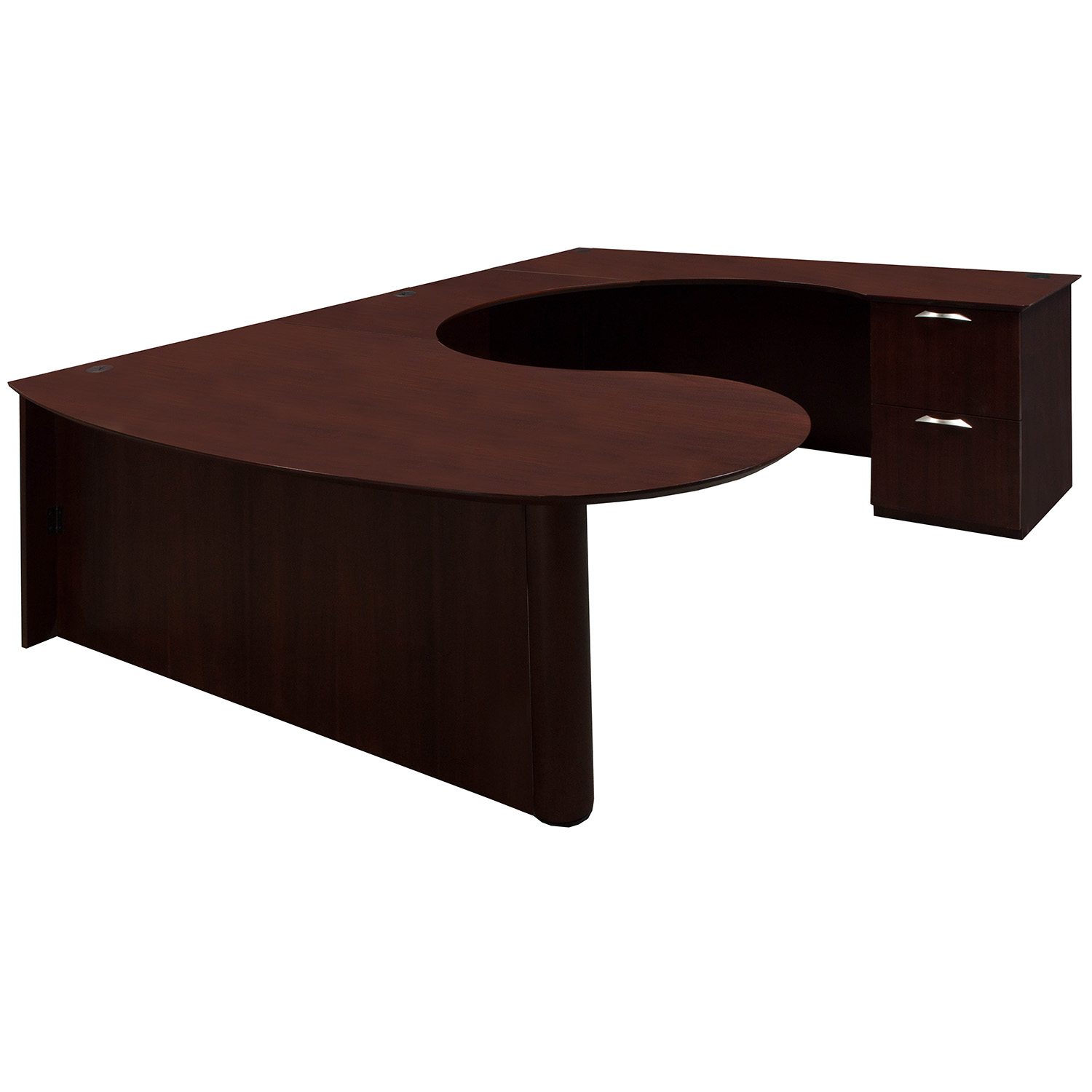 National by Kimball Used Right Return Veneer UShape Desk, Mahogany