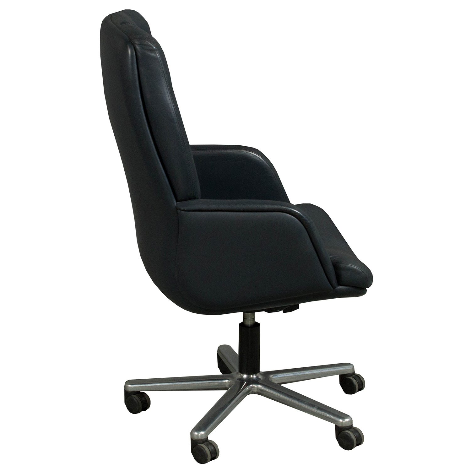 Steelcase Vecta Used Leather Conference Chair, Blue Gray - National ...
