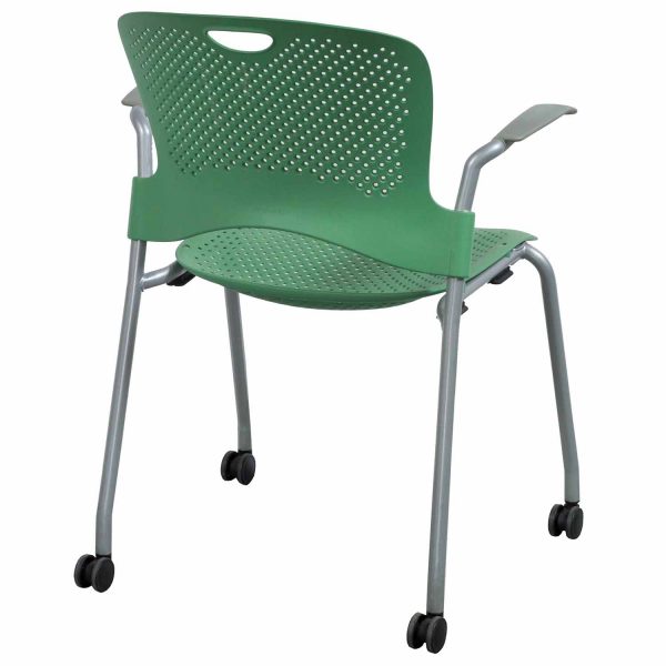 Herman Miller Caper Used Mobile Stack Chair, Green National Office