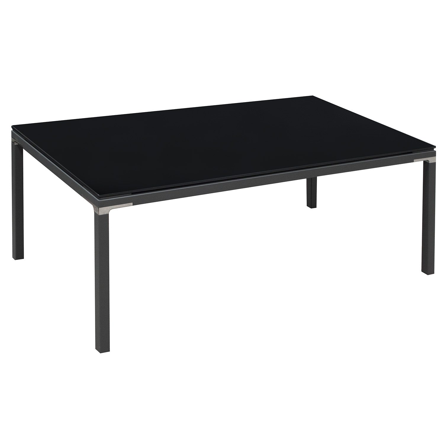 goSIT New 24x48 Glass Coffee Table, Black National Office Interiors