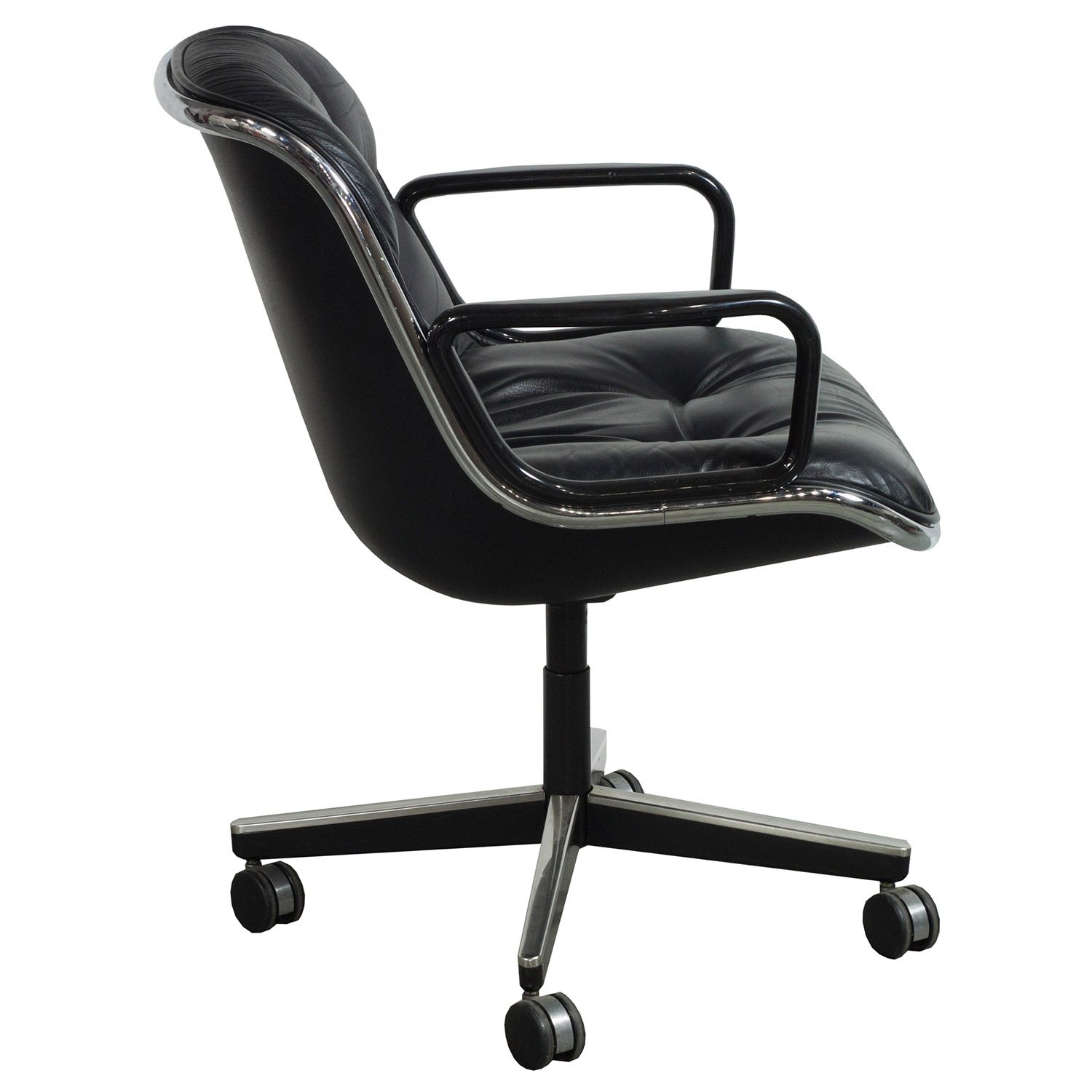 Knoll Pollock Used Leather Conference Chair, Black ...