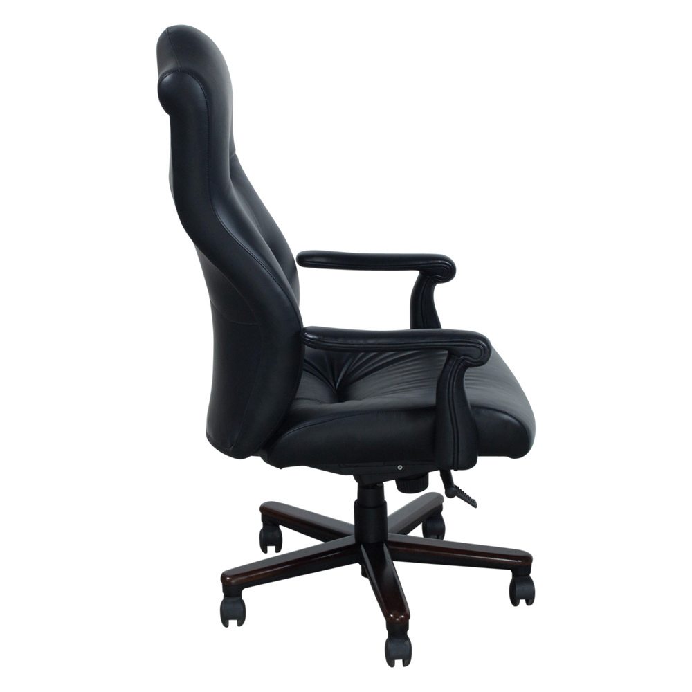 HBF Used Leather Executive Conference Chair, Black National Office