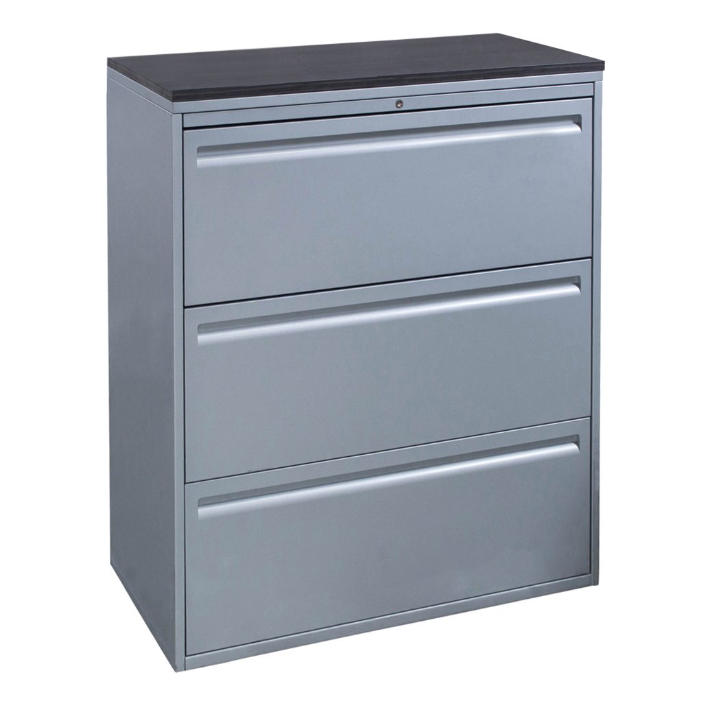 Haworth Used 3 Drawer 30 Inch Silver Lateral File, Laminate Top ...