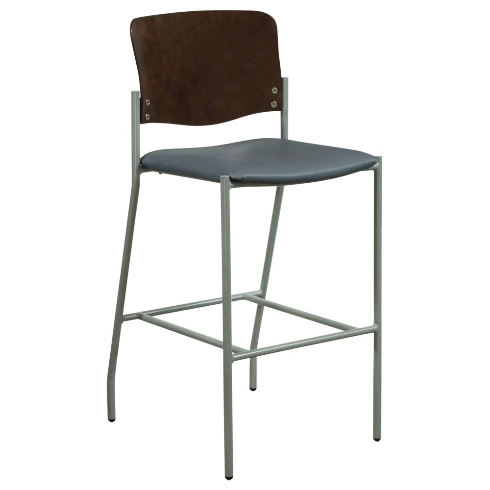 Tag Stool National Tag by Kimball Used Armless Espresso Wood Stool, Blue ...