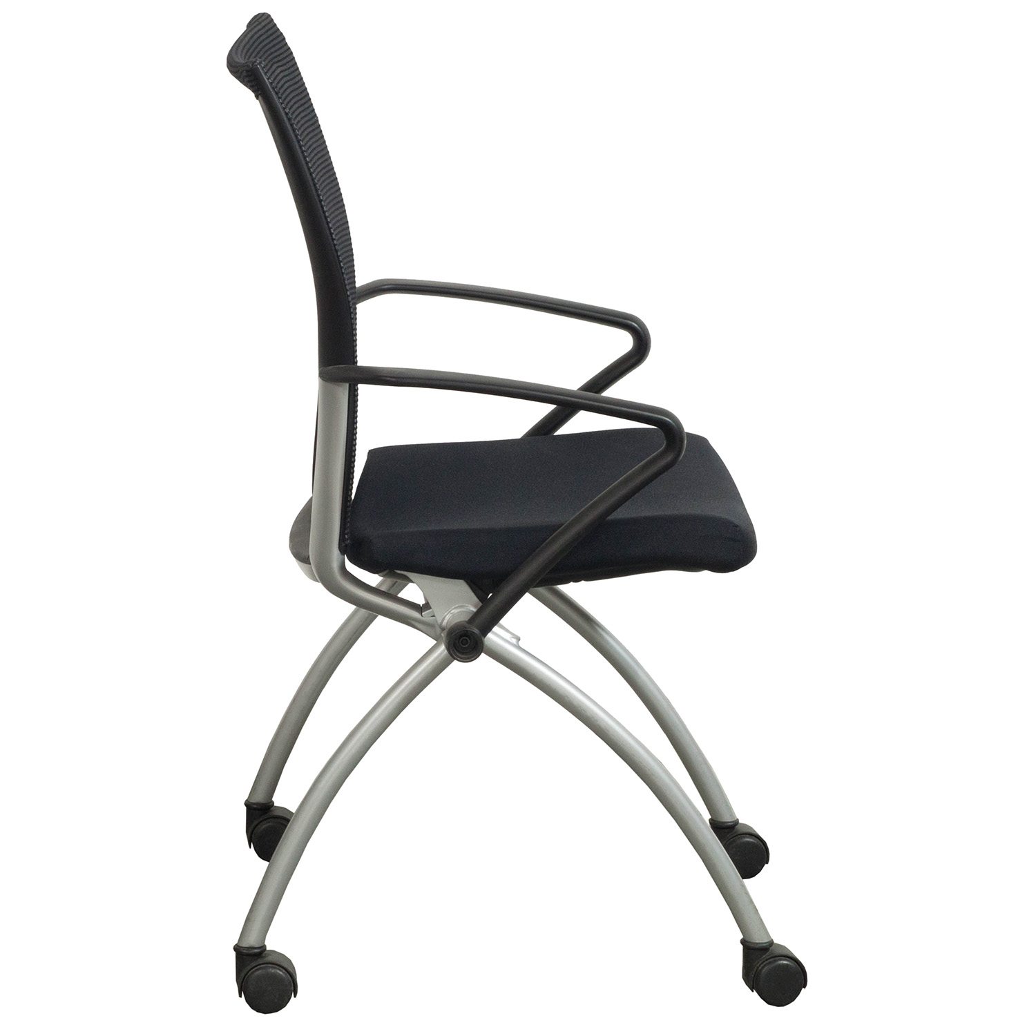 Haworth X640 Used Mobile Mesh Nesting Chair, Black National Office