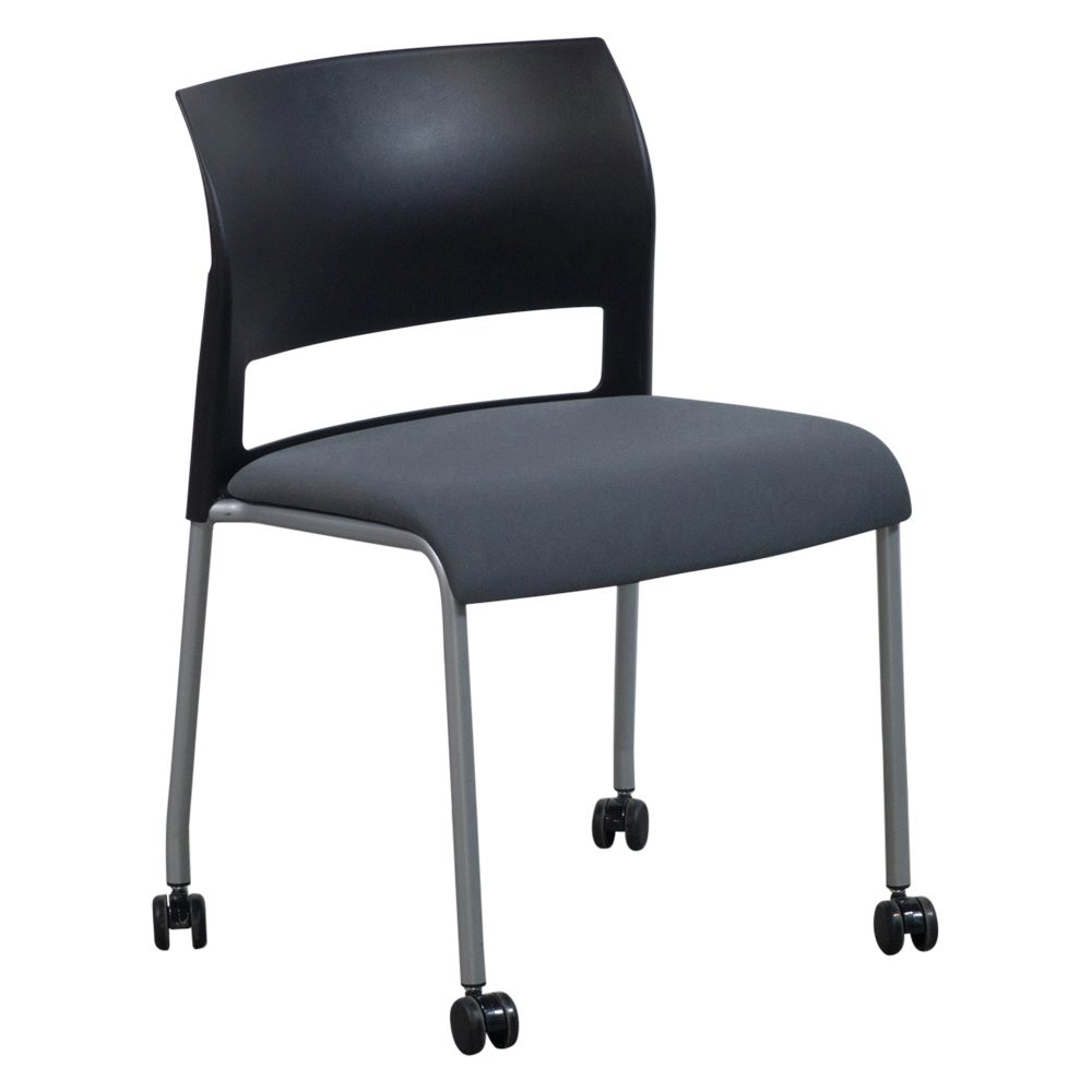 Mobile Stack Chair Steelcase Move Used Mobile Stack Chair, Black and Graphite - National ...