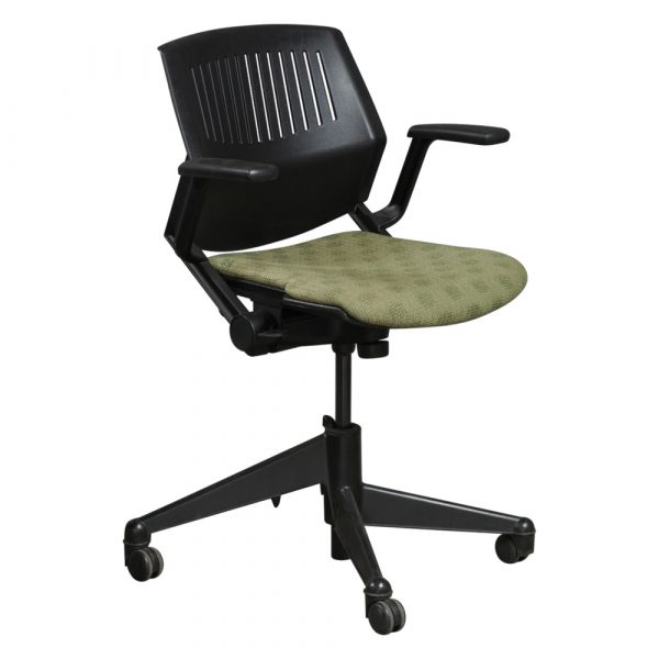 Steelcase Vecta Kart Used Nesting Task Chair, Green Pattern National