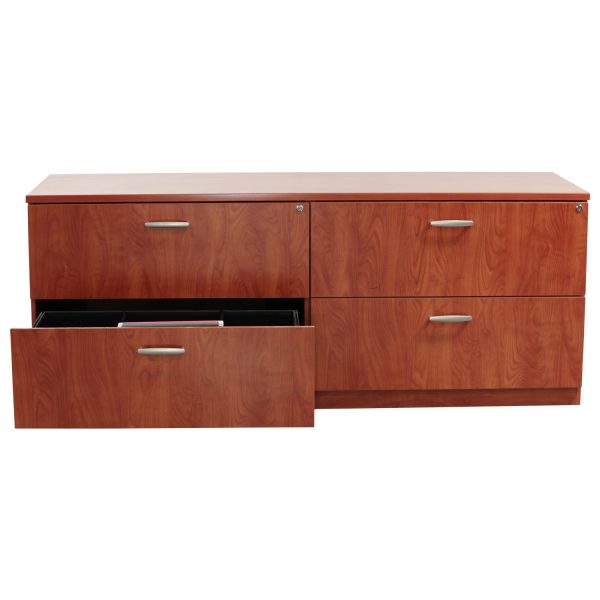 Used 4 Drawer Lateral File Credenza, Cherry National Office Interiors