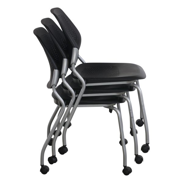 Allsteel Inspire Used Mobile Stack Chair, Black National Office