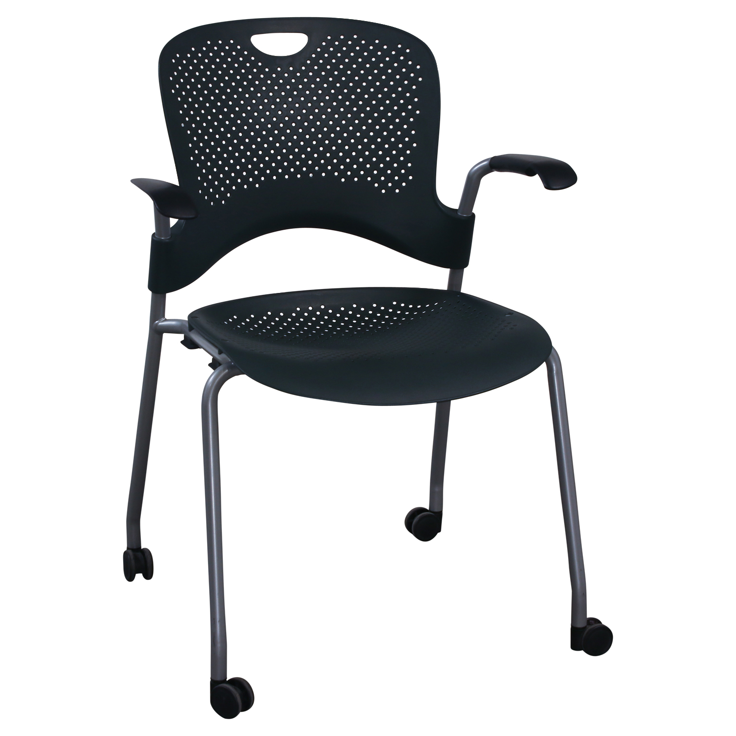 Herman Miller Caper Used Mobile Stack Chair, Dark Green National