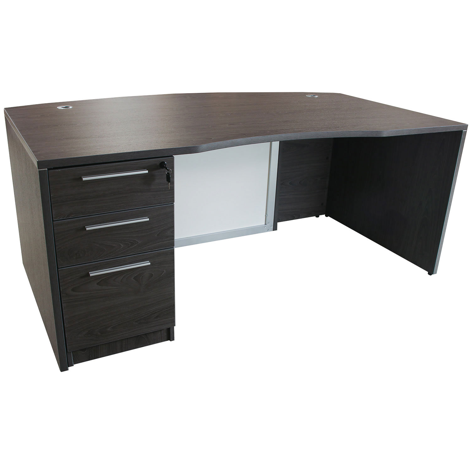 Manhattan 36x72 Single Pedestal Laminate Desk, Cashmere Gray National