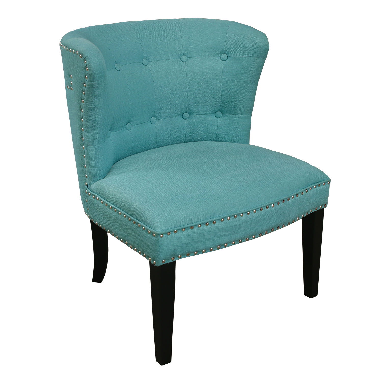 Used Reception Chair, Teal with Metallic Trimming National Office Interiors and Liquidators