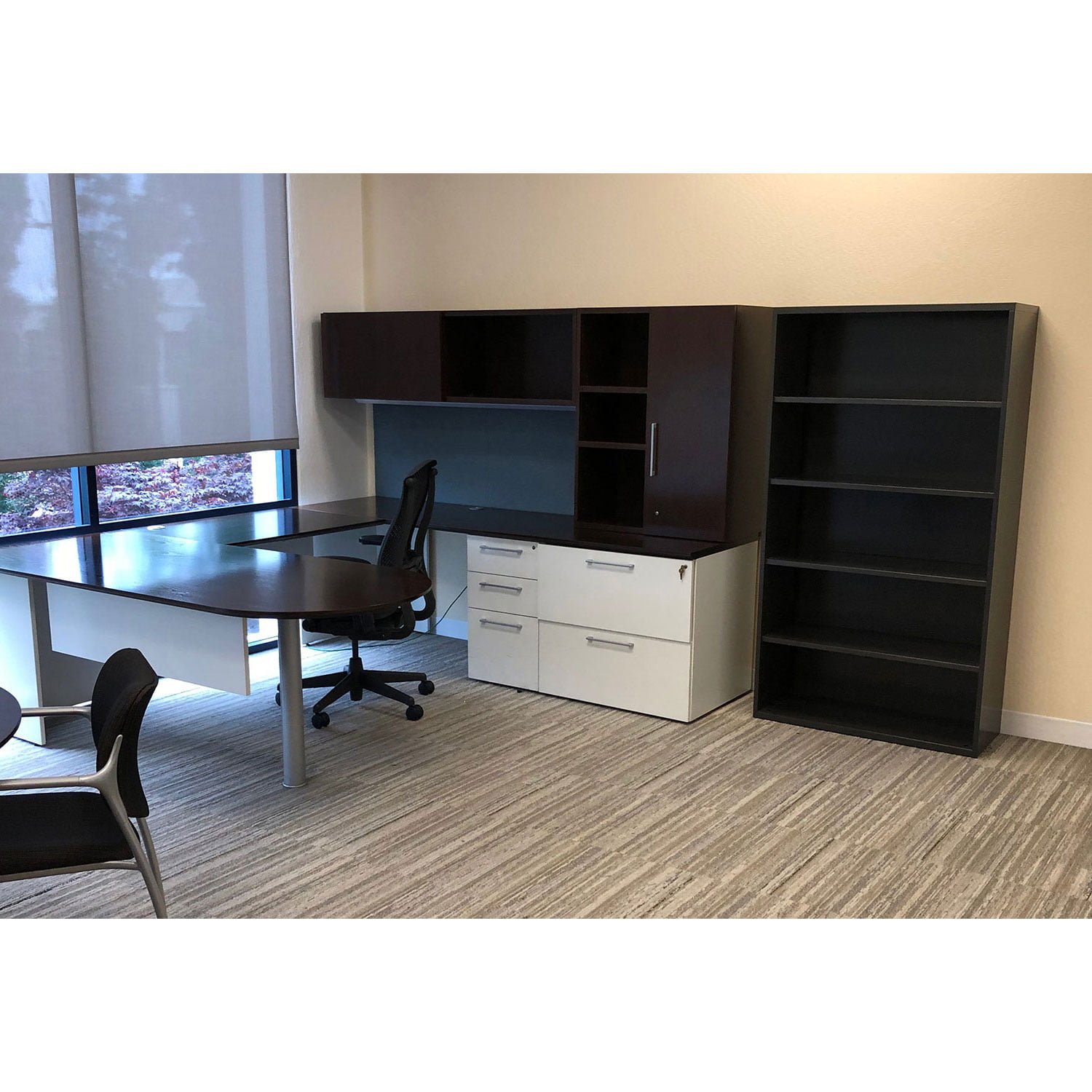 Herman Miller Canvas Used UShape Desk Set Right Return, Espresso