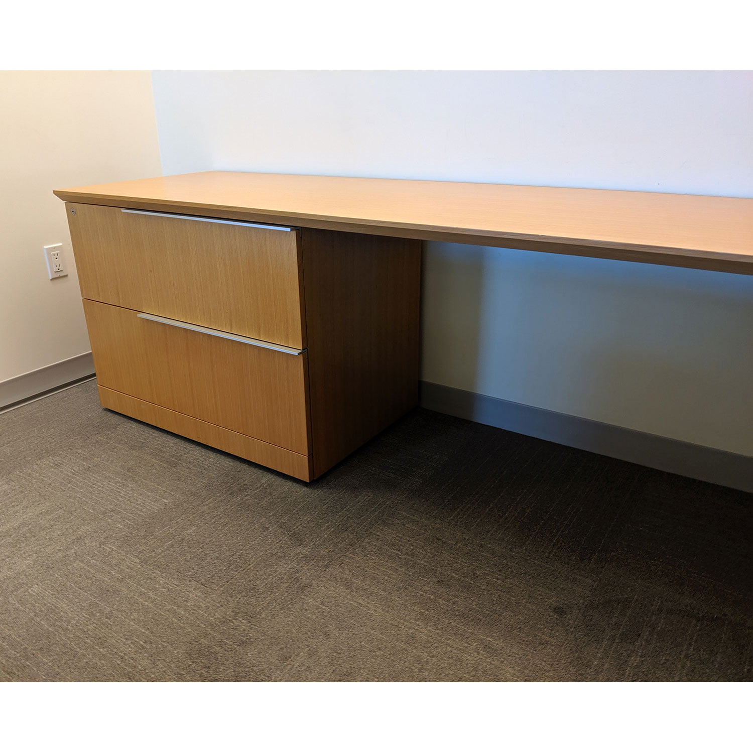 Steelcase Elective Elements Used UShape Desk Left Return, Maple