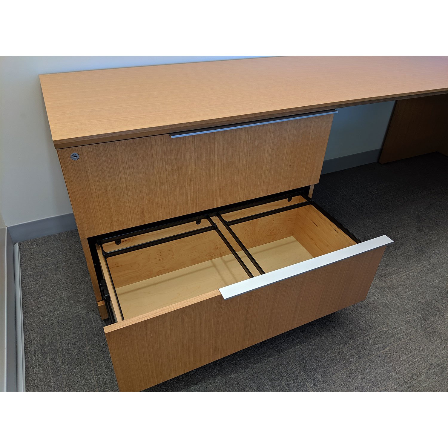 Steelcase Elective Elements Used UShape Desk Left Return, Maple