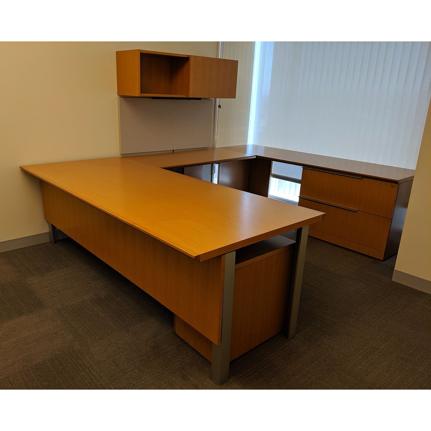 Steelcase Elective Elements Used UShape Desk Right Return, Maple