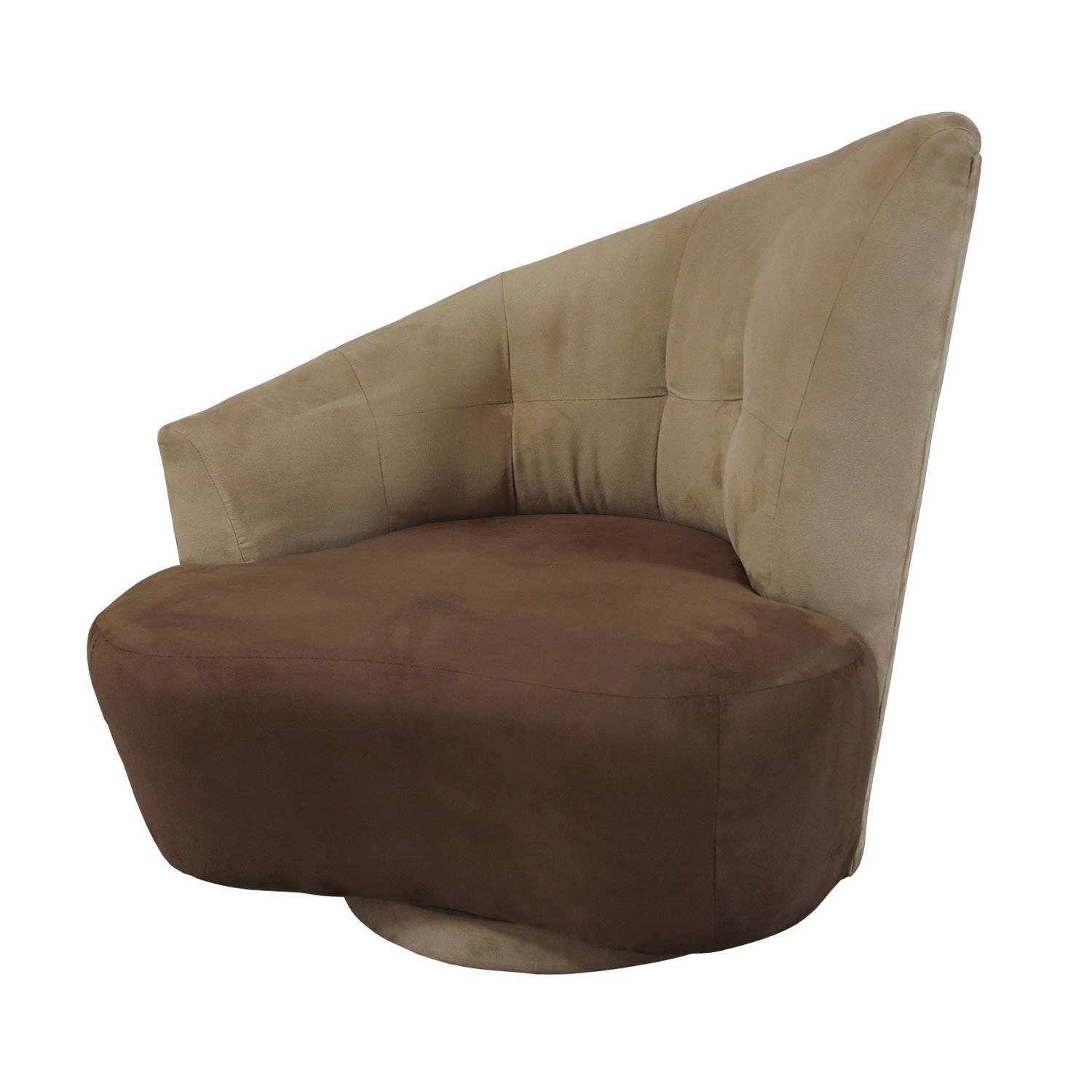 Lazar Odyssey Used Swivel Chair, Tan and Brown Suede National Office