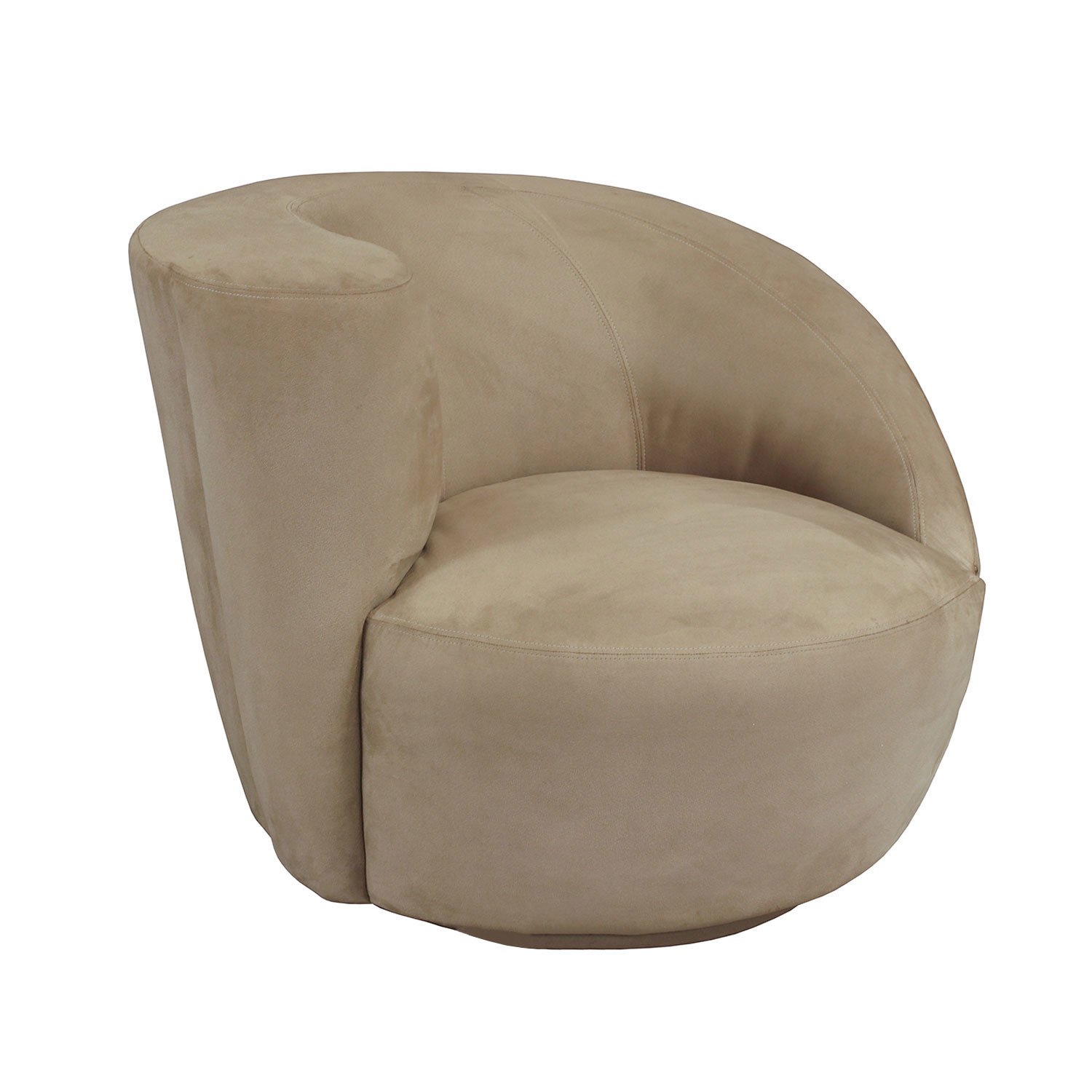 Lazar Scroll Corkscrew Used Swivel Chair, Tan Suede - National Office
