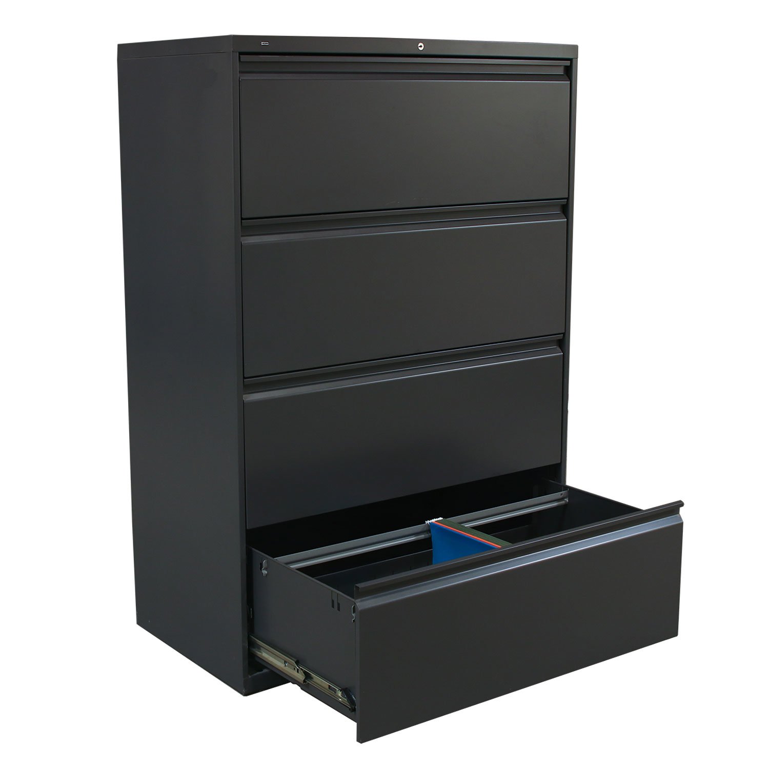 Hon 800 Series Used 4 Drawer 36 Inch Lateral File, Dark Gray National