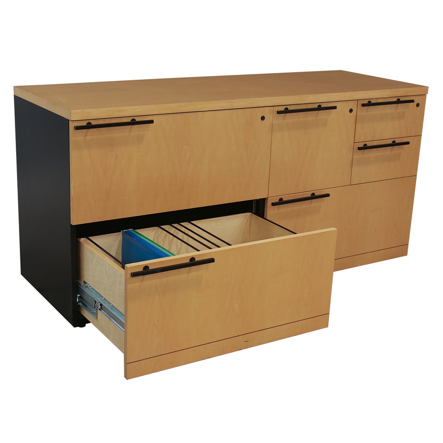 Wood Veneer 21x60 Used Storage Credenza, Maple National Office