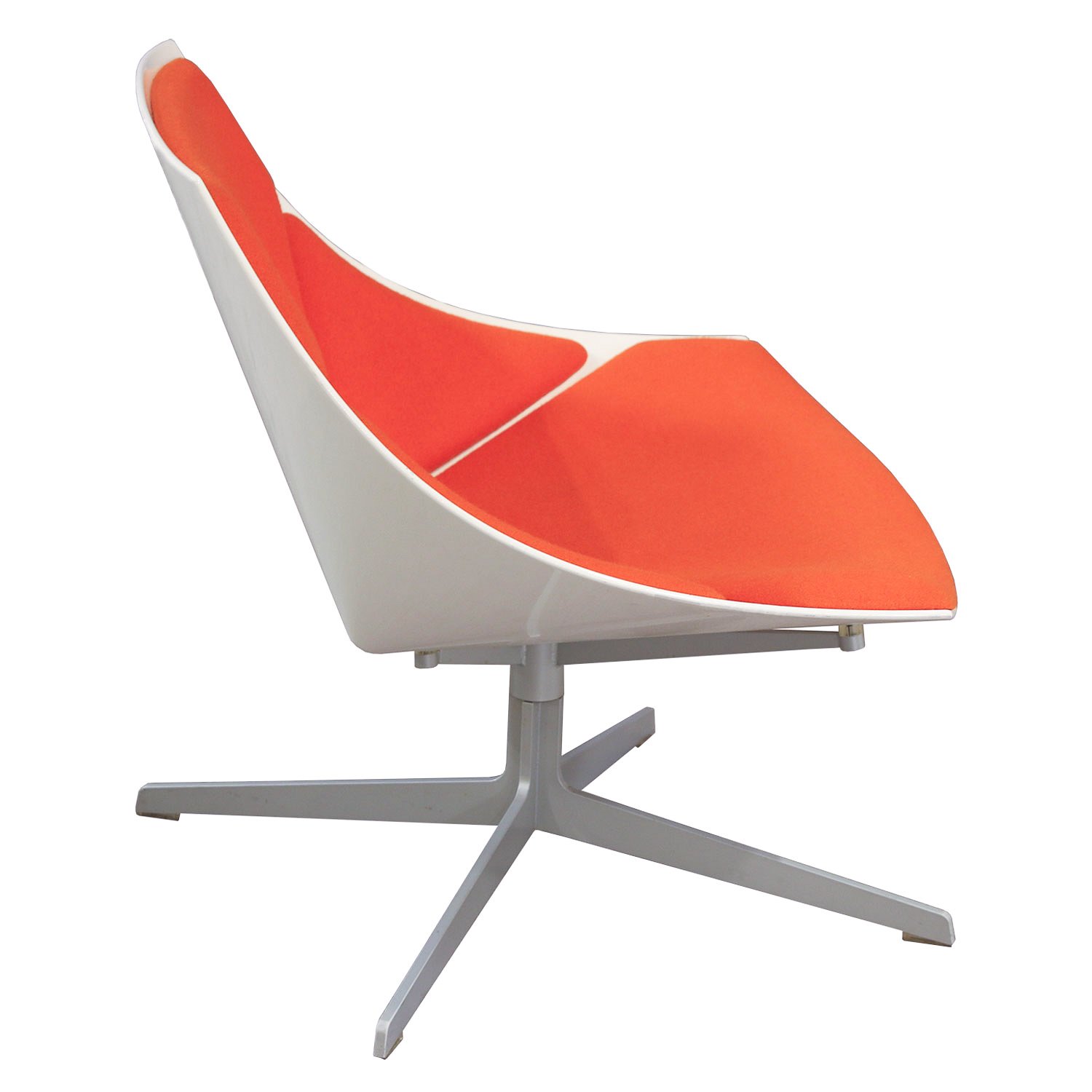 Fritz Hansen Space Used Modern Swivel Lounge Chair, Orange National