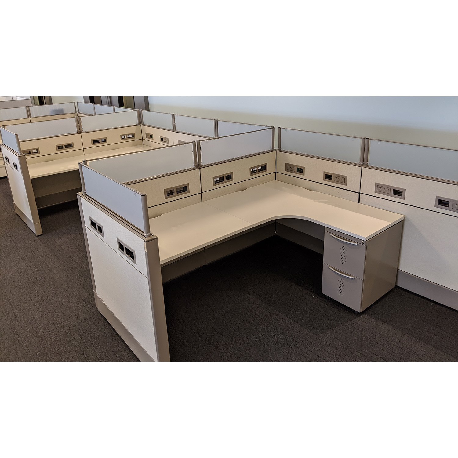 10.5x7 Premise Used Work Stations By Haworth, Sold as a Row of 3 ...