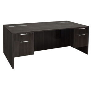 Everyday Double Pedestal Laminate Desk, Gray