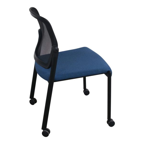 Allsteel Relate Used Mobile Stack Chair, Blue - National Office