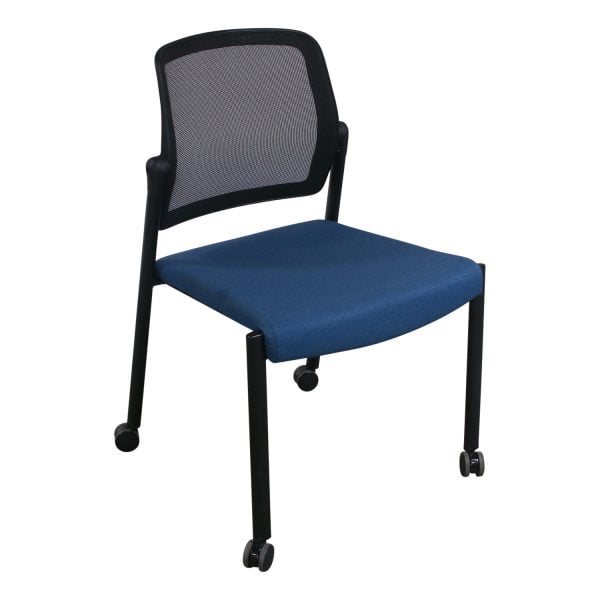 Allsteel Relate Used Mobile Stack Chair, Blue - National Office