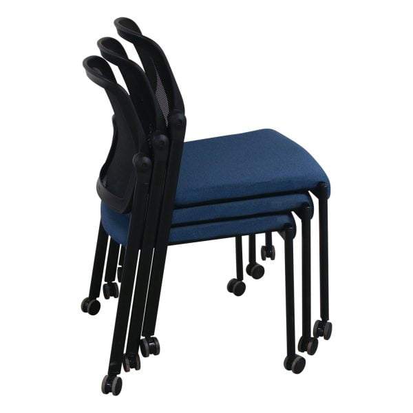Allsteel Relate Used Mobile Stack Chair, Blue - National Office