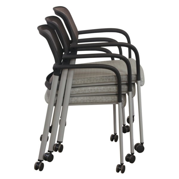 Allsteel Relate Used Mobile Stack Chair, Light Gray - National Office