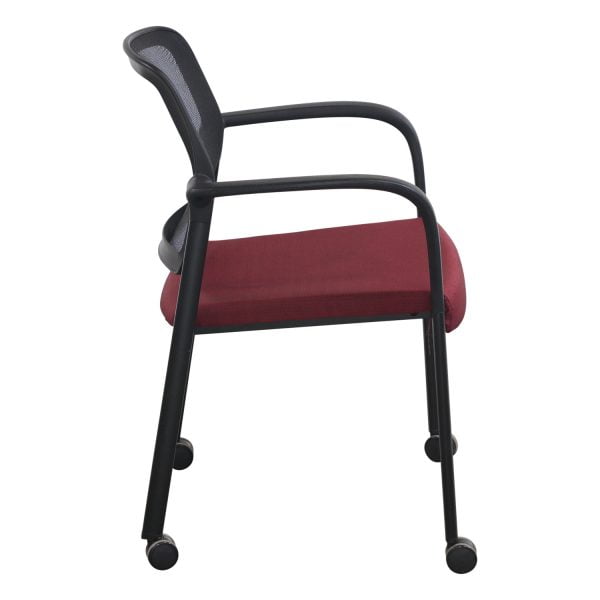 Allsteel Relate Used Mobile Stack Chair, Maroon - National Office