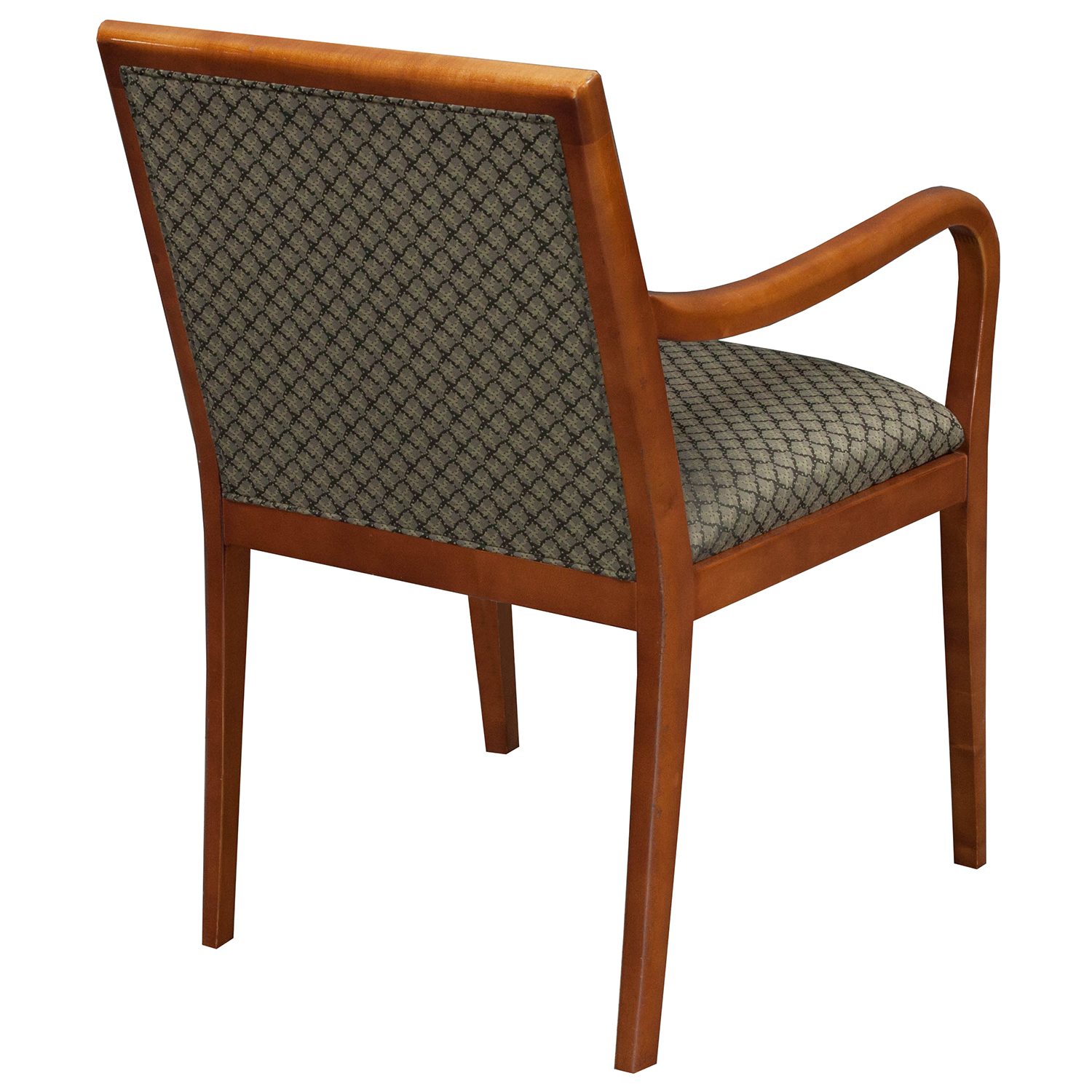 Bernhardt Used Wood Side Chair, Tan Black Pattern National Office