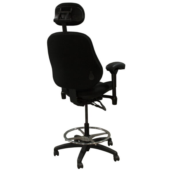 BodyBilt J3507 Used Ergonomic Stool w/ Headrest, Black - National