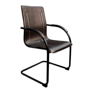 Inside Job Leather New Side Chair, Black