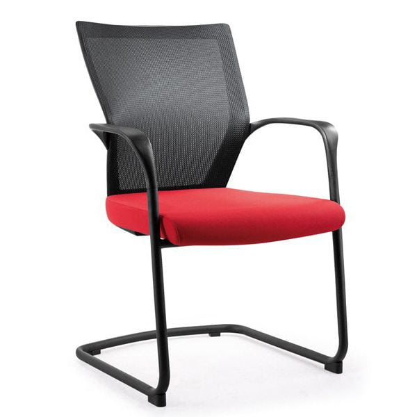 Bay by goSit Mesh Back Side Chair, Red and Black